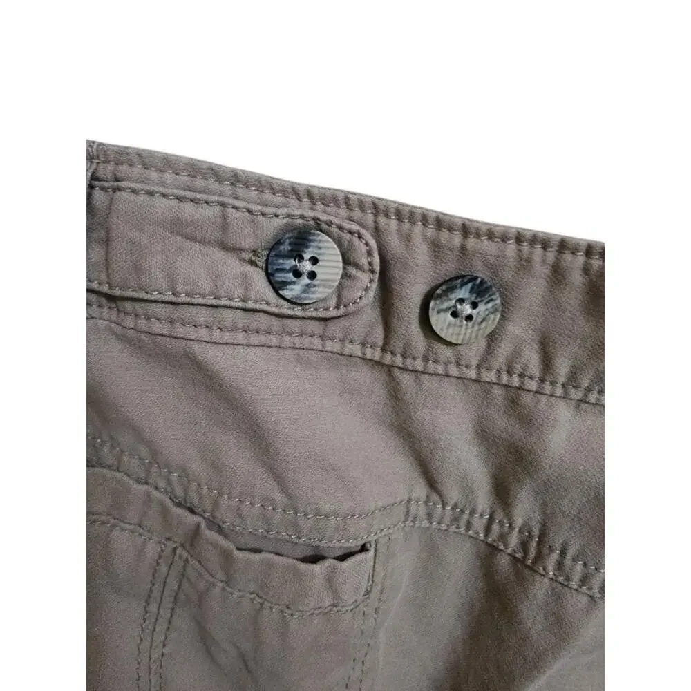 Women's Woolrich Khaki Capri Hiking Pants Size 10 Adjustable Waist